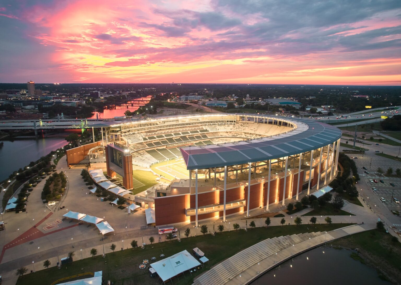 McLane Stadium at night
